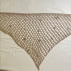 Bathing suit, beach, wrap Elegant Tan Crochet with seashells